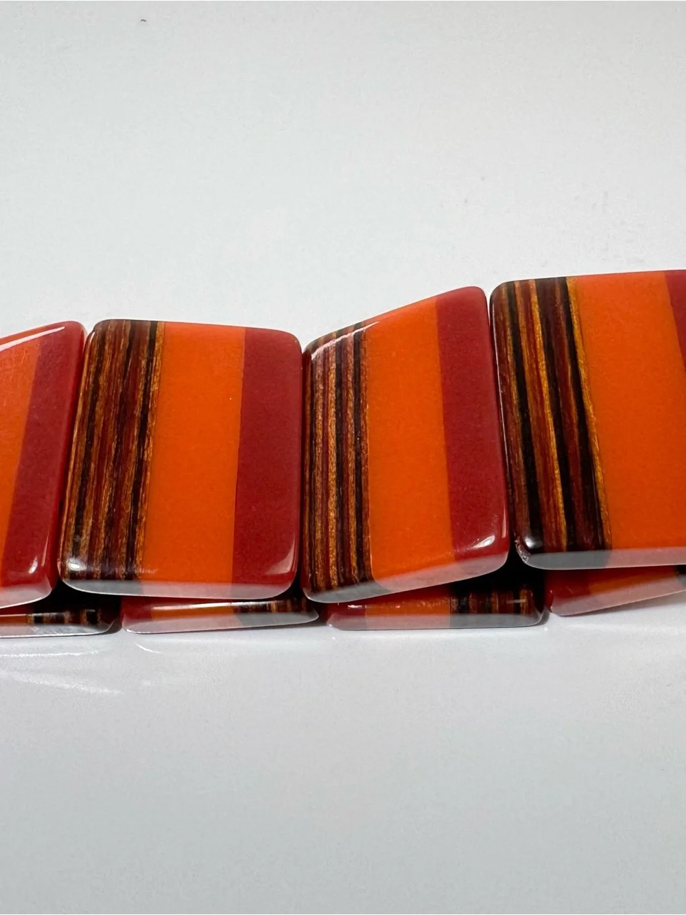 Vintage Bakelite Stretchie Block Bracelet